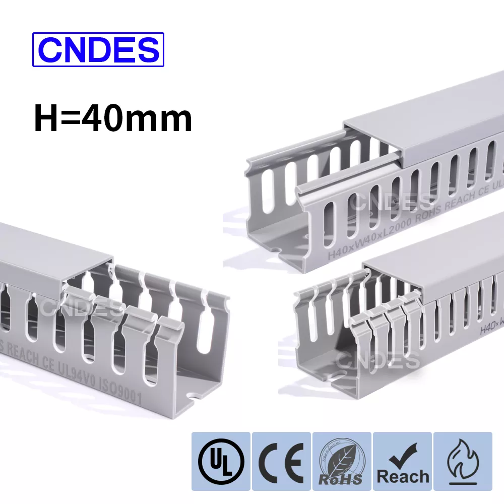 40mm Height Slotted PVC Wiring Raceway Duct