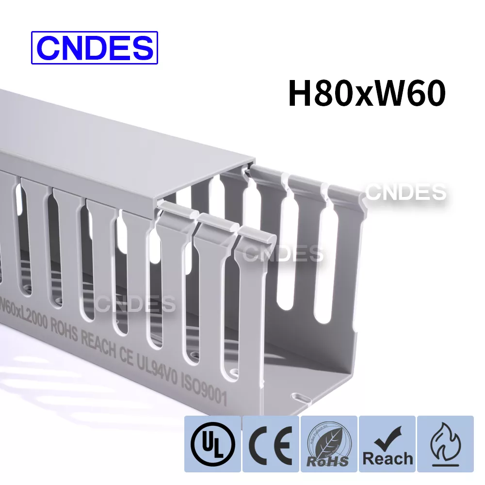 80×60 Listed Slotted PVC Wiring Duct
